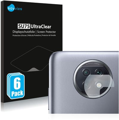 Savvies - Screenprotector voor Xiaomi Redmi Note 9T 5G (ALLEEN Camera Lens) - Folie Beschermfolie transparant 6 Stuks