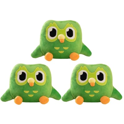 Mignon Anime Hibou Vert Duolingo Peluche Duo Peluche Duo le Hibou Dessin Animé Hibou Anime Poupée Douce Peluche Décoration Animaux Jouets Cadeaux