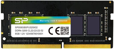 Silicon Power - Laptopgeheugen - DDR4 - 8GB - 3200MHz - CL22 - SODIMM - SP008GBSFU320B02