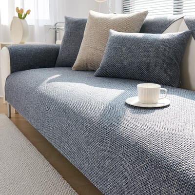1PC Nordic Katoen Linnen Bankhoes Effen Kleur Antislip Bankkussen Alle Seizoenen Universeel L Bank Slipcover voor Woonkamer 70x150cm 1pc
