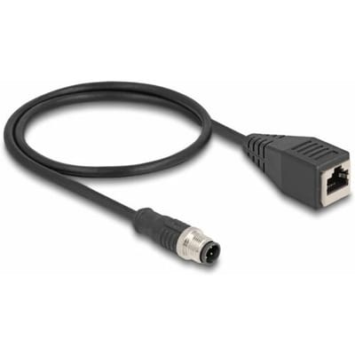Delock 60067 RJ45 / M12 Netwerkadapter CAT 5e S/FTP 0.50 m Zwart Afgeschermd 1 stuk(s)
