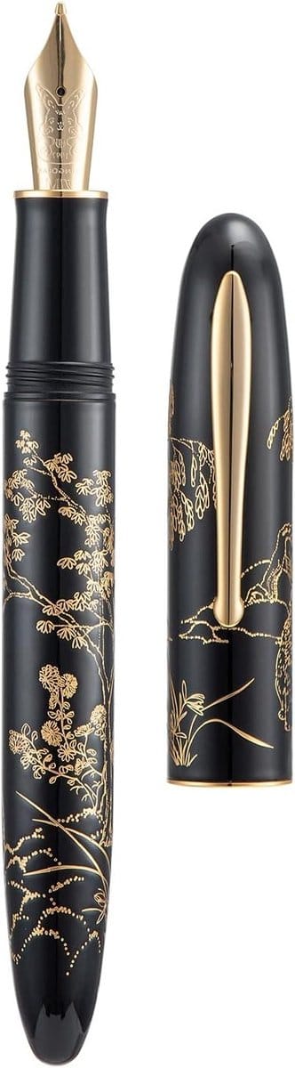 Vulpen extra fijn - zwart met gouden afwerking - gelukskonijn ontwerp - soepel schrijfgemak - SnelShoppen