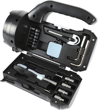 Outdoor Zaklamp met Handgereedschapset - Draagbare Batterijlamp voor Kamperen - Wandelen en Thuisgebruik - Multifunctioneel Verlichtingsinstrument voor Buitenactiviteiten