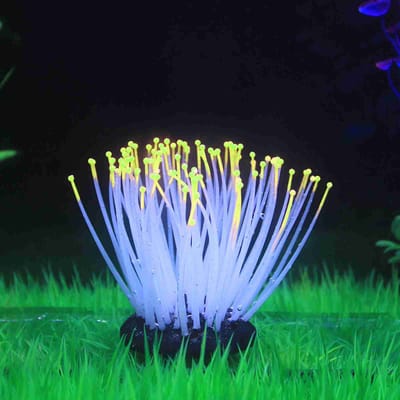 Anémone de mer artificielle en Silicone avec effet lumineux pour décoration d'ornement d'aquarium de poissons