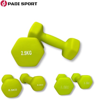 Padisport Dumbells Groen 0,5 En 1,5 En 2,5 Kg - Gewichten Set Halters - Gewichten Set - Gewichten Set Dumbbell - Dumbells Set - Dumbbells - Halters - Dumbell - Fitness Gewichten - Gewichten - Dumbellset - Gewichtjes Set - Sport Gewichten Voor Thuis