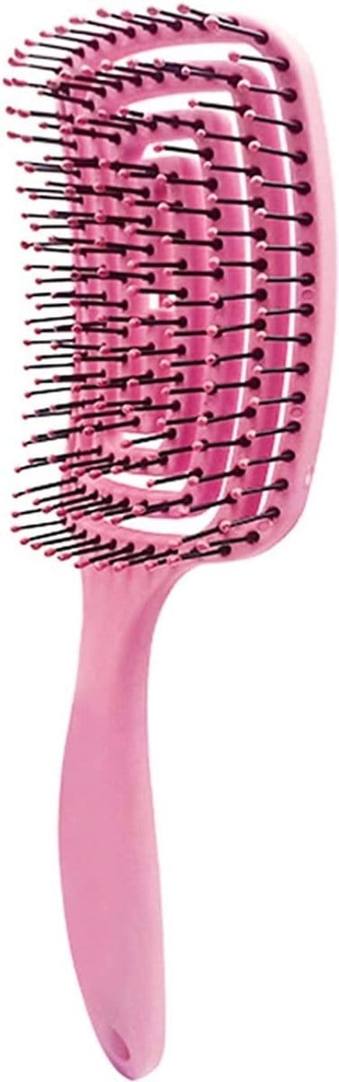 Haar borstel Vrouwen Vrouwelijk Haar Hoofdhuid Massage Kam Haren & Nylon Haarborstel Nat Krullend Ontwarren Haarborstel - roze
