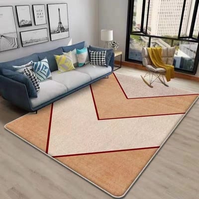 Tapis européen entièrement recouvert, beige, rectangulaire, léger, luxueux, simple, pour salon, maison, chambre à coucher, imitation cachemire 120x160cm