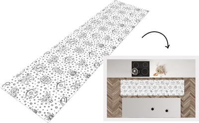 Keukenloper - Loper keuken - Sterrenbeeld - Patroon - Zodiac - Horoscoop - 200x50 cm - Keukenloper vinyl