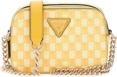 GUESS Schoudertas G Wave Camera Crossbody Yellow Logo Geel