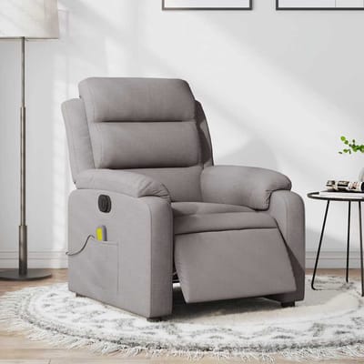 vidaXL - Massagestoel - elektrisch - verstelbaar - stof - taupe