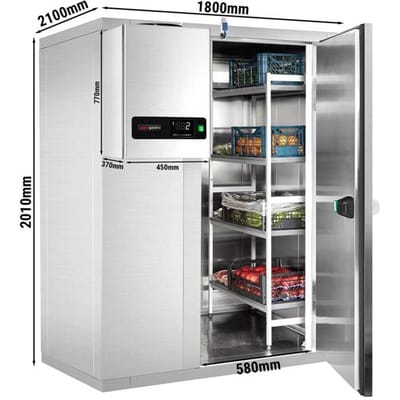 GGM Gastro Edelstahl Kühlzelle - 1800x2100mm - 5,88m³ - inkl. Kühlaggregat Zilver