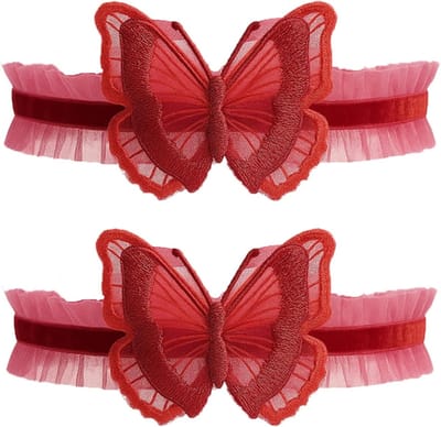 Elegante rode kanten kousenbanden voor vrouwen met grote strik, perfect voor bruiloften, feesten en cosplay accessoires