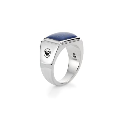 Rebel & Rose Square Lapis Lowneck Ring RR-RG033-S – Zilverkleurig Zilver