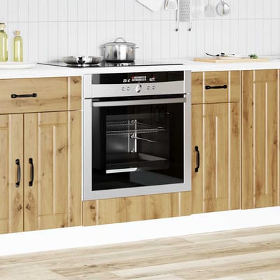 vidaXL - Ovenkast - Lucca - bewerkt - hout - artisanaal - eikenkleur