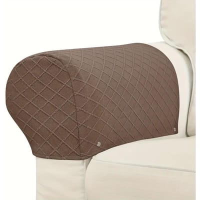2 stuks/set Elastische Bank Armleuninghoezen Effen Kleur Jacquard Bank Armleuninghoezen Antislip Bank Armbeschermer voor Woonkamer 2pcs armrest covers gray