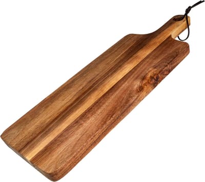 Intirilife Houten Snijplank - Totale afmeting 43 x 15 x 1.8 cm - Snijgebied 33 x 15 cm - Keukenplank voor vlees kaas charcuterie brood serveerplank