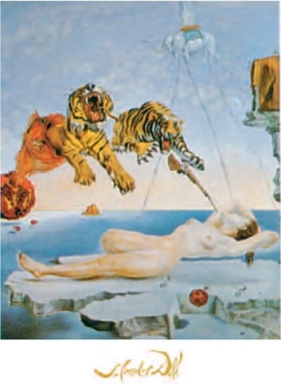 Salvador Dalì - Dream Caused by the Flight of a Bee Around a Pomegranate a Second Before Awakening - Kunstposter - 60x80 cm