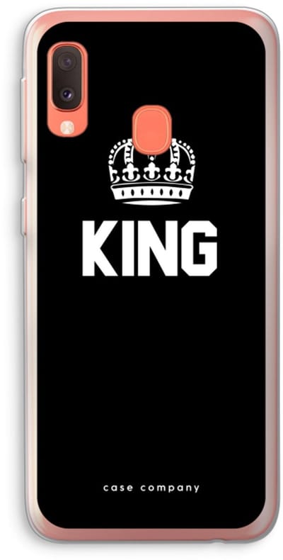 Case Company® - Hoesje geschikt voor Samsung Galaxy A20e hoesje - King zwart - Soft Cover Telefoonhoesje - Bescherming aan alle Kanten en Schermrand