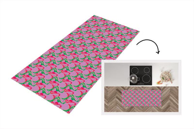 Keukenloper - Loper keuken - Hert - Patroon - Paars - 120x50 cm - Keukenloper vinyl