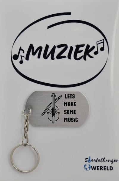 viool Sleutelhanger inclusief kaart - viool cadeau - viool - Leuk kado voor je vriend om te geven - 2.9 x 5.4CM