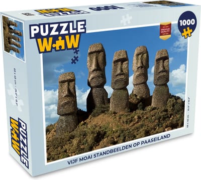 Puzzel Vijf Moai standbeelden op Paaseiland - Legpuzzel - Puzzel 1000 stukjes volwassenen