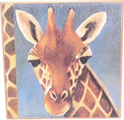 PIA Soft Toys - Giraf schilderij vierkant - 28 cm x 28 cm
