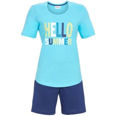 Ringella Turquoise shortama zomer katoen Blauw vrouw 36