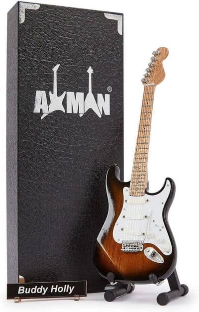 Miniatuur Gitaar Ornament - Handgemaakt Muziekgeschenk - Decoratie Display - Gedetailleerd Replica - 25 x 10 cm - Zonsopgang