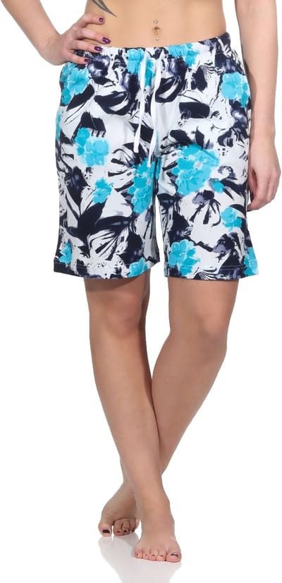 Dames Shorty Pajama Broek - Mix & Match - bloemenlook - perfect te combineren