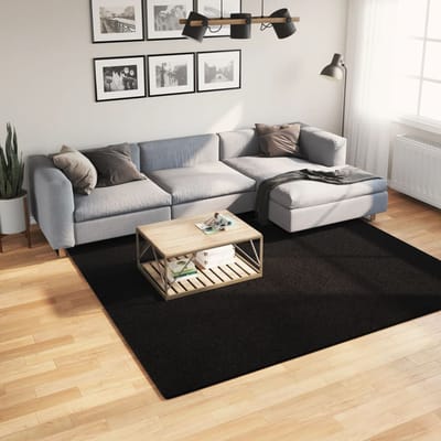 vidaXL - Vloerkleed - HUARTE - laagpolig - zacht - wasbaar - 240x240 - cm - zwart