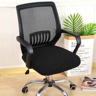 Universele Bureaustoel Zitovertrek Split Fauteuilhoes Verdikt Stretch Computerstoel Slipcovers Verwijderbare Zitbeschermer Hoes Seat Cover gray
