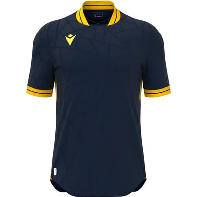 Macron Cerberus Shirt Korte Mouw Heren - Marine / Geel | Maat: XL