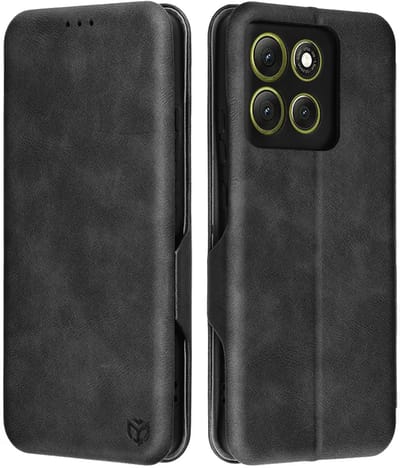 Hoesje geschikt voor Motorola Moto G86 - Techsuit Safe+ Book Wallet Case - Zwart