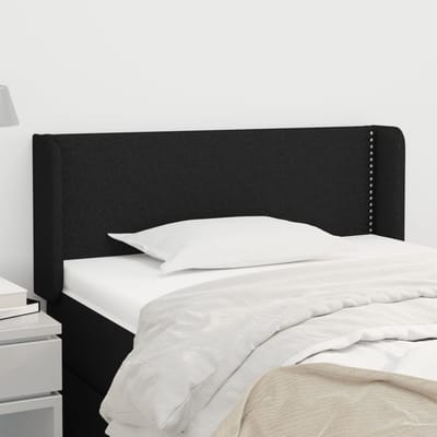 vidaXL - Hoofdbord - met - randen - 83x16x78/88 - cm - stof - zwart