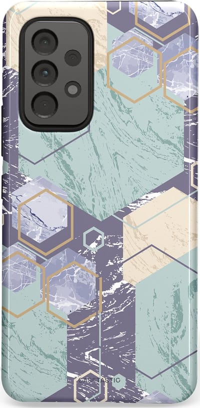Casetastic hoesje geschikt voor Samsung Galaxy A53 (2022) 5G - Dubbellaagse bescherming - Veerkracht - Fashion Case - Zilver Crème
