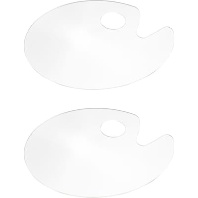 2 STKS Acrylverfpalet Rechthoekige transparante anti-aanbakolieverfmengbak Comfortabel 2 transparant