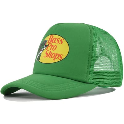 Baseballpet vis zijdedruk gaas klep pet heren- en damesgaaspet wandelreizen zonnehoed adjustable green