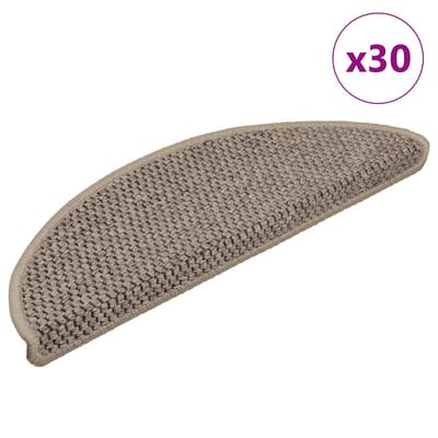 vidaXL - Trapmatten - zelfklevend - Sisal-Look - 30 - st - 56x17x3 - cm - donkerbeige
