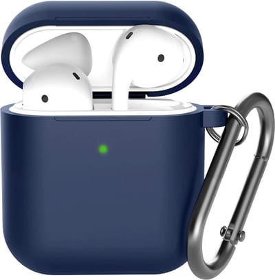 Shieldcase Case - beschermhoes geschikt voor Airpods 2 silicone case - case geschikt voor Airpods 2 hoesje - optimale bescherming - donkerblauw
