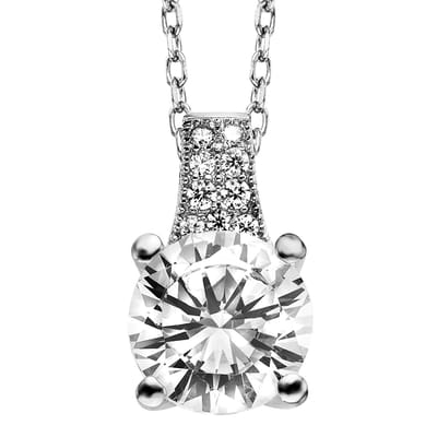 Julie Julsen Anhänger mit Kette 925 Silber rhodiniert Zirkonia weiß