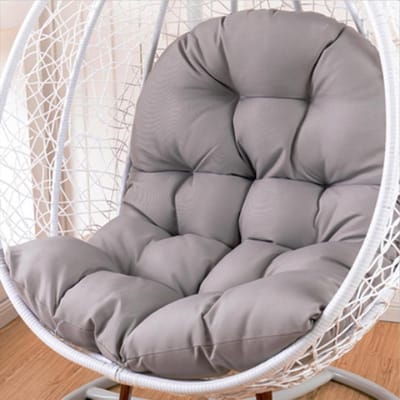 Schommelkussen Rotan - Hangstoelkussen Vervangend - Buiten Ontspannen - 15cm Dikke Vulling - 90x120 cm - Grijs