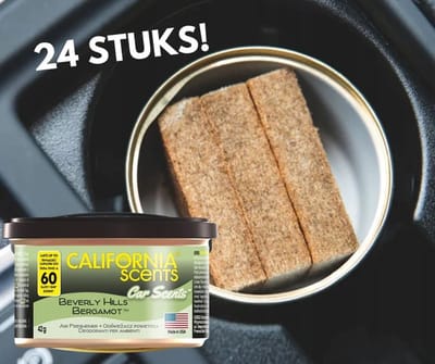 California Scents - Carairfreshner - Beverly Hills Bergamot - 24 stuks! - met GRATIS doseerdeksel