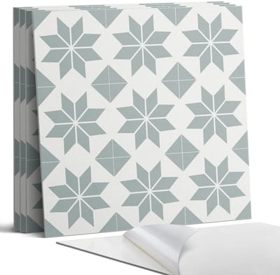 Coloray Wandpanelen Zelfklevend - Geometrische bloemenpatronen Zelfklevende Wandpanelen - 50 cm x 50 cm - Grijs Wandpaneel PVC - 4 stuks - Texturen Wandpanelen Zelfklevend - Wandbord Keuken - Wandpaneel Badkamer