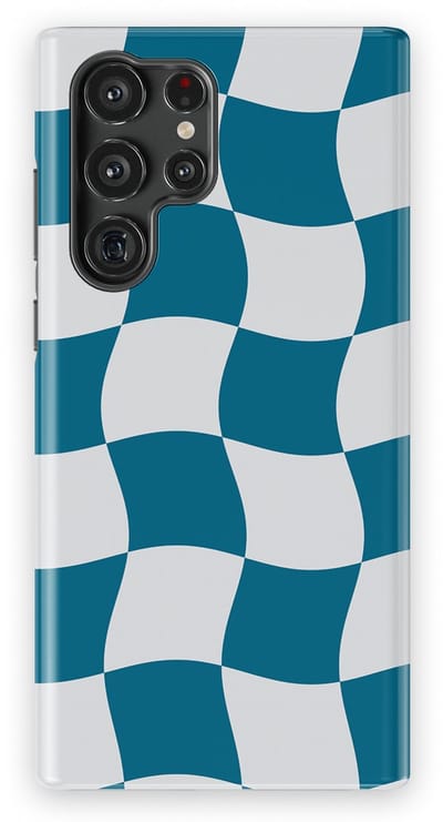 Checkered Warp Hoesje Samsung Galaxy S22 Ultra | Geschikt Voor Mag | Uniek Design Hoesje | Beschermhoes Samsung Galaxy S22 Ultra Frozen Motion