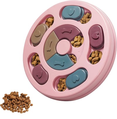 JAXY Hondenpuzzel - Honden Speelgoed Intelligentie - Hondenspeelgoed - Hondenspeeltjes - Slow Feeder Hond - Anti Schrokbak Hond en Kat - Voerpuzzel - Level 2 - Roze