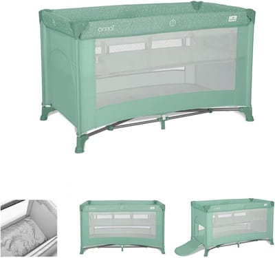 Reisbed - Box babybed - Veilig slapen - Twee niveaus - 127 x 68 cm - Donkergroen