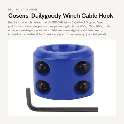 Dailygoods- Winch Stopper - Rubber Kabelstopper - Beugel voor ATV/UTV/SUV - Bescherming tegen Dents - Eenvoudige Installatie met Inbussleutel - Trekkerstopper
