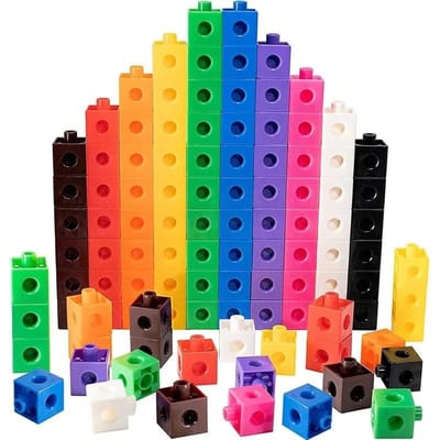 100 stuks Kleurrijke Koppelblokjes Wiskunde Manipulatives Tellen Speelgoed voor Kinderen Klaslokaal Leeractiviteiten multi