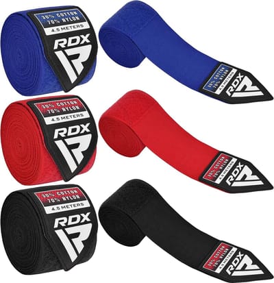 4,5 m professionele boksbandages, boksen, MMA Muay Thai, elastische handbandages met duimlus, lange binnenhandschoenen, katoen, kickboksen, thaiboksen, bokszak, bokszak, bokszak, boksballen, training, handwraps voor heren en dames