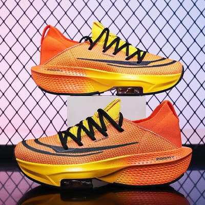 Nieuwe Zomer Lucht Kussen Casual Sportschoenen voor Mannen en Vrouwen Ademende Hardloopschoenen met Lichtgewicht MD Zool Sneakers 43 yellow